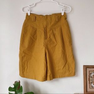 Vintage Pleated Linen Shorts